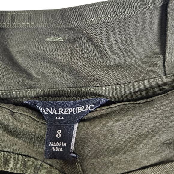 NEW Banana Republic 8 Olive Miliatry Green Colorblock Skirt Belted Button Front - Picture 5 of 5